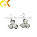 Stainless Steel jewelry silver flower dangle earrings for women